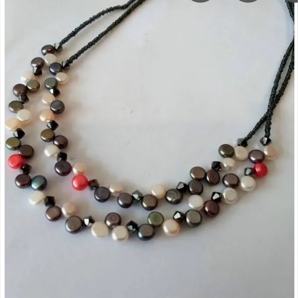 Lia Sophia “Tahitian” pearl double strand necklace multicolor beads. 16”-19” - Picture 7 of 7